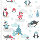 Penguins Christmas Cotton Fabric